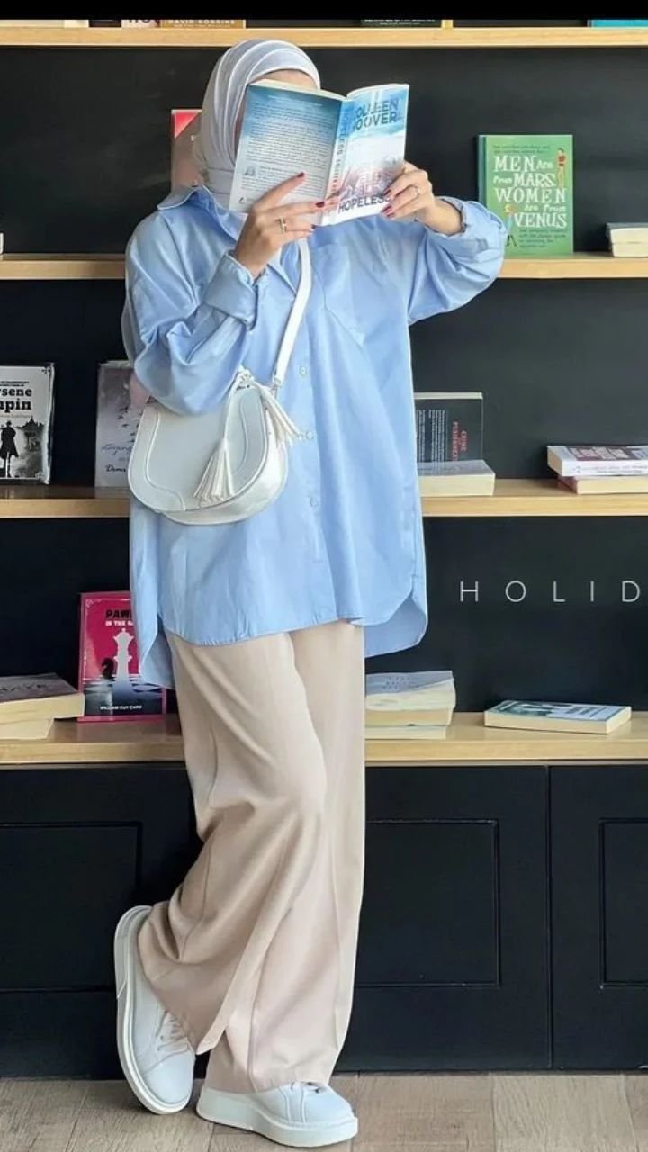 WOMEN'S COLLECTION IN KOTTAKKAL, SKYBLUE SHIRT WITH A SOFTFABRIC FEEL.